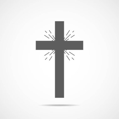 Gri Hıristiyan çapraz simgesi. Vektör çizim.