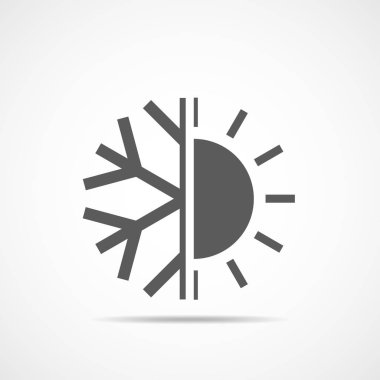 Sıcak ve soğuk simgesi. Vektör çizim