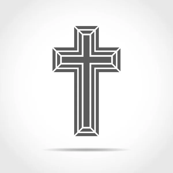 Γκρι εικονίδιο χριστιανικό σταυρό. Εικονογράφηση διάνυσμα. — Διανυσματικό Αρχείο