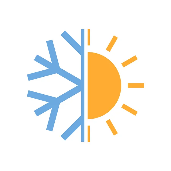Varma och kalla ikonen. Vektorillustration — Stock vektor