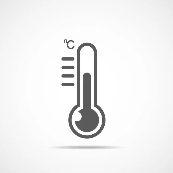 Иконка серого термометра. Векторная иллюстрация . — стоковый вектор