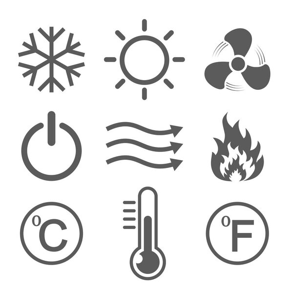 Set of conditioning icons. Vector illustration