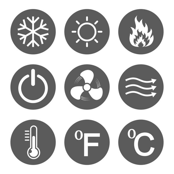 Set of conditioning icons. Vector illustration