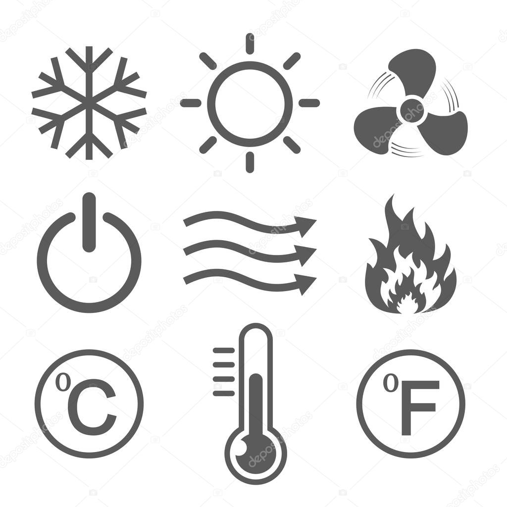 Set of conditioning icons. Vector illustration