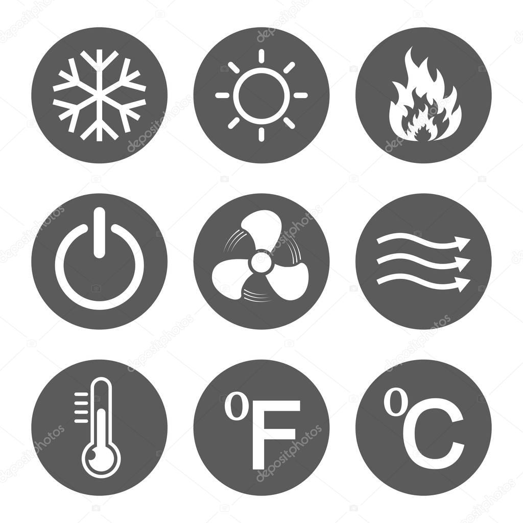 Set of conditioning icons. Vector illustration