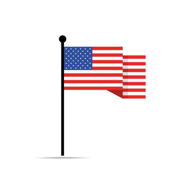 Американский флаг изолирован. Векторная иллюстрация . — стоковый вектор