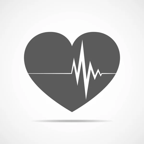 Hjärta med heartbeat tecken. Vektorillustration. — Stock vektor