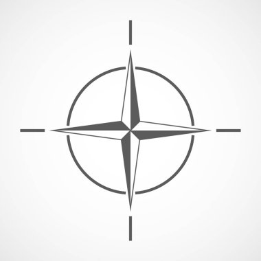 Gri pusula simgesini. Vektör çizim.