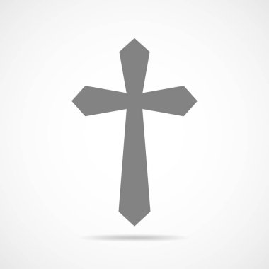 Gri Hıristiyan çapraz simgesi. Vektör çizim.