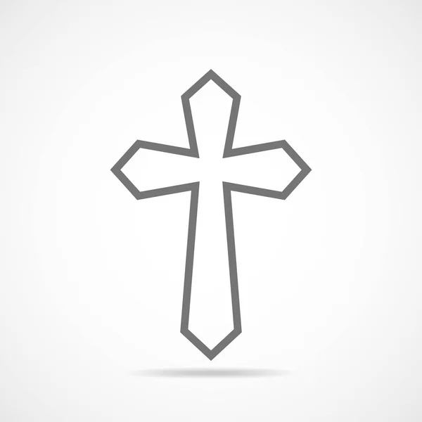 Grå kristna kors-ikon. Vektorillustration. — Stock vektor