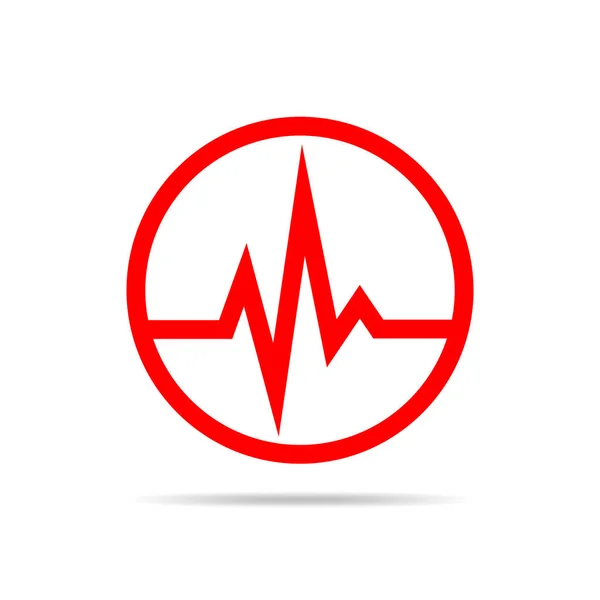 Heartbeat sign in the circle. Vector illustration. — Stock Vector