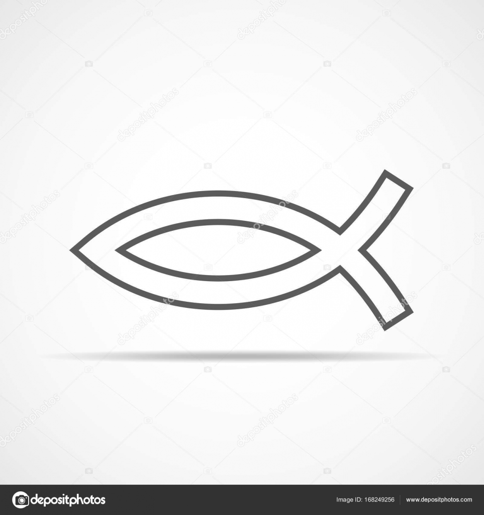 Christliche FischIkone. Vektorillustration — Stockvektor