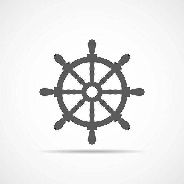 Ship steering wheel icon. Vector illustration