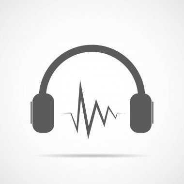Kulaklık ikonu. vektör illüstrasyonu.