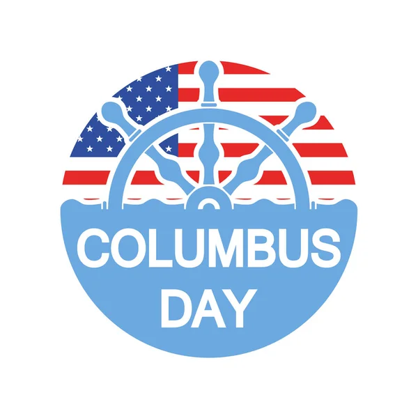 Columbus day badge. Vektorillustration — Stock vektor