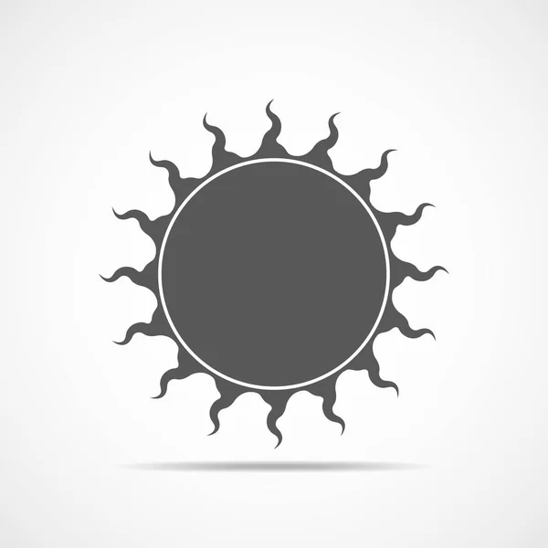 Gray sun icon. Vector illustration — Stock Vector