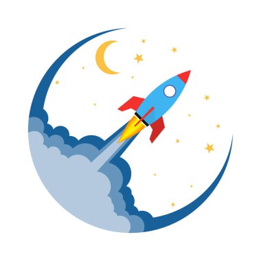 Roket fırlatma simgesi. vektör illüstrasyonu.