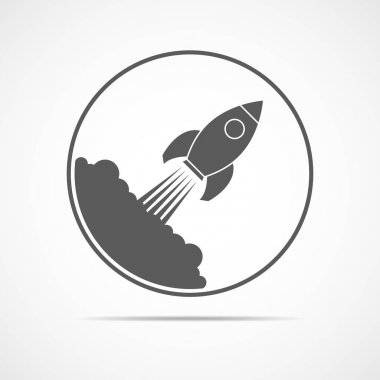 Roket ikonu. Vektör illüstrasyonu.