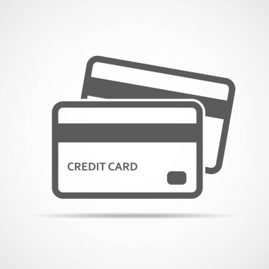 Kredi kartı ikonu. vektör illüstrasyonu.