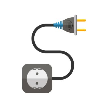 Güç uzatma kablosu. Vektör çizim.