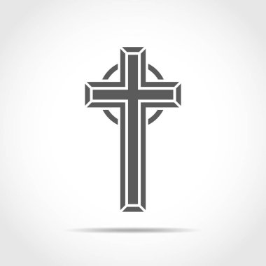 Gri Hıristiyan çapraz simgesi. Vektör çizim.