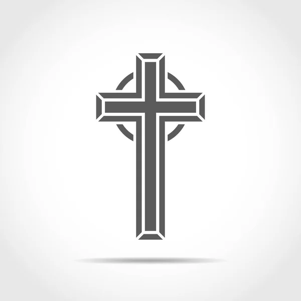 Icône croix chrétienne grise. Illustration vectorielle . — Image vectorielle