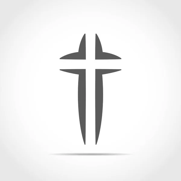 Icono gris de la cruz cristiana. Ilustración vectorial . — Archivo Imágenes Vectoriales