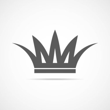 Gri taç simgesi. Vektör çizim.