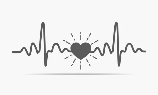 Καρδιακή με πινακίδα κτύπο της καρδιάς. Εικονογράφηση διάνυσμα. — Διανυσματικό Αρχείο