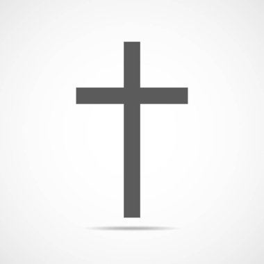 Gri Hıristiyan çapraz simgesi. Vektör çizim.