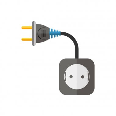 Güç uzatma kablosu. Vektör çizim.