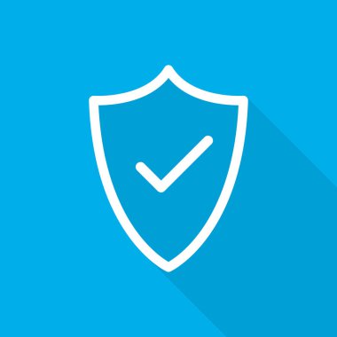 Onay işareti ile kalkan. Vektör çizim.