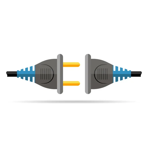 Conector de cable e icono de enchufe. Ilustración vectorial — Archivo Imágenes Vectoriales