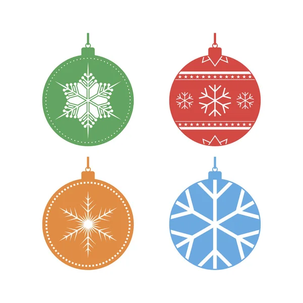 Conjunto de bolas de Navidad. Ilustración vectorial — Vector de stock