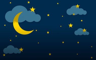 gece gökyüzü. vektör çizim.