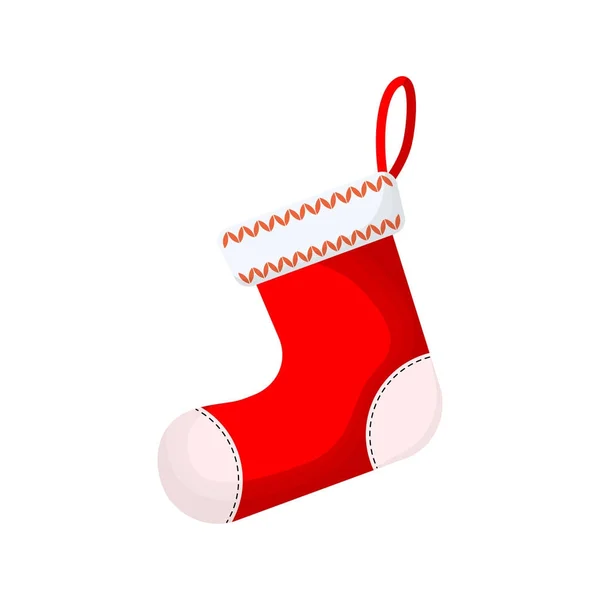 Bota de fieltro de Navidad aislado. Ilustración vectorial — Vector de stock