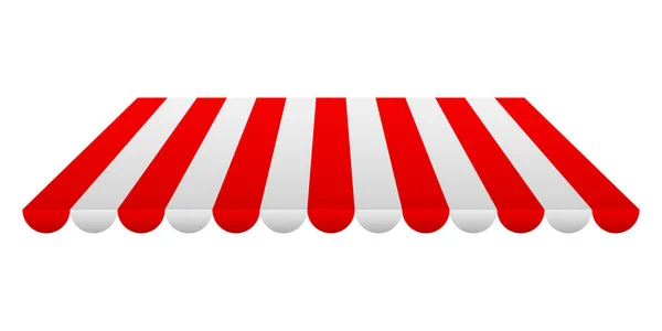 Tenda rossa e bianca a strisce. Illustrazione vettoriale — Vettoriale Stock
