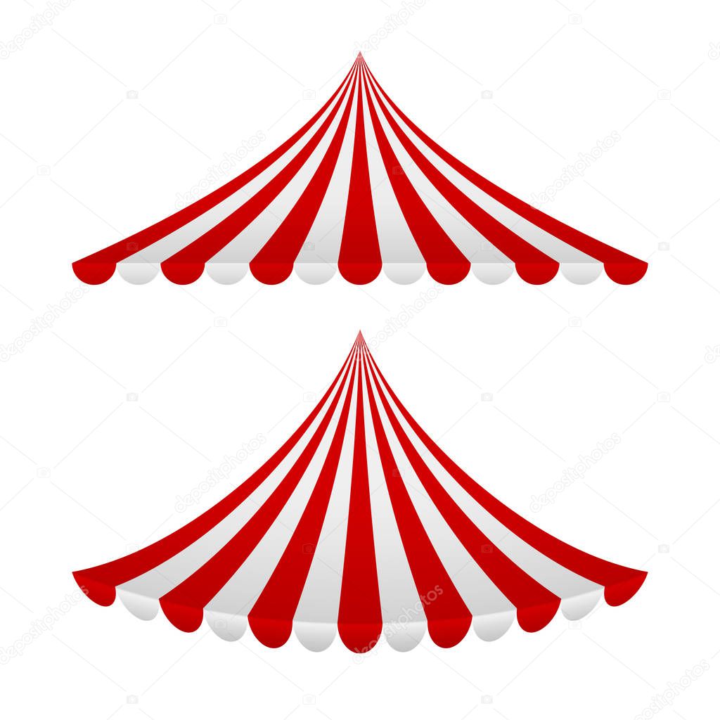 Set of Striped Awnings. Vector Illustration