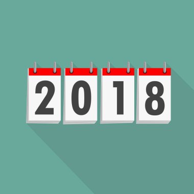 Takvim simgesini 2018. Vektör çizim.