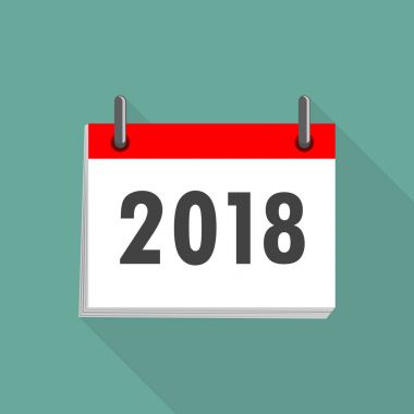 Takvim simgesini 2018. Vektör çizim.