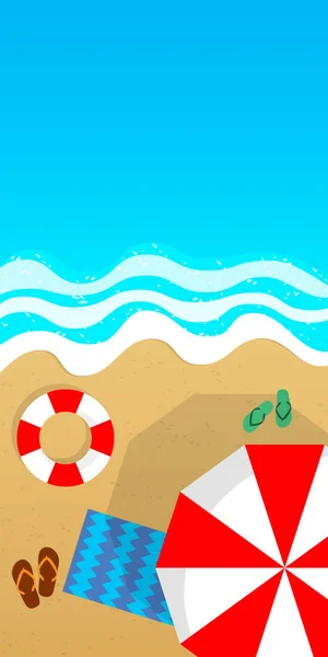 Summer sea and beach. Vector illustration — Stock Vector