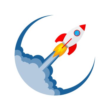 Roket fırlatma simgesi. vektör illüstrasyonu.