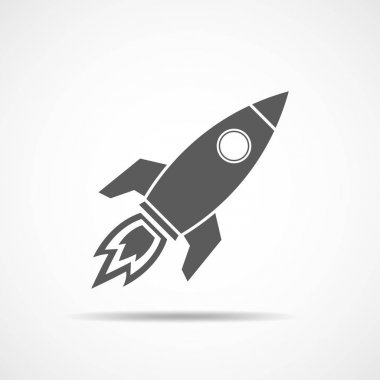 Roket ikonu. Vektör illüstrasyonu.