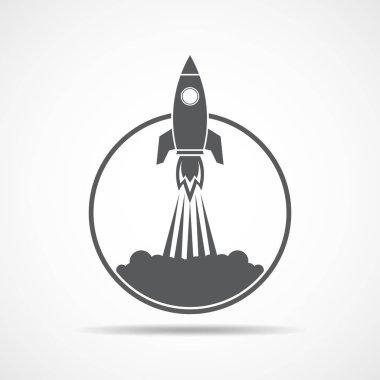 Roket ikonu. Vektör illüstrasyonu.