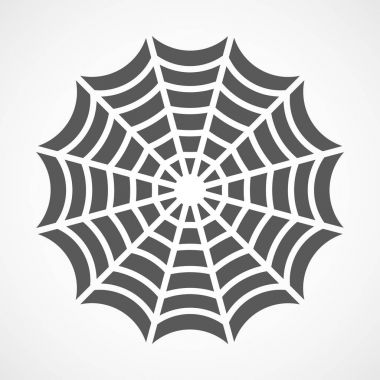 Gri örümcek ağı simgesi. Vektör çizim
