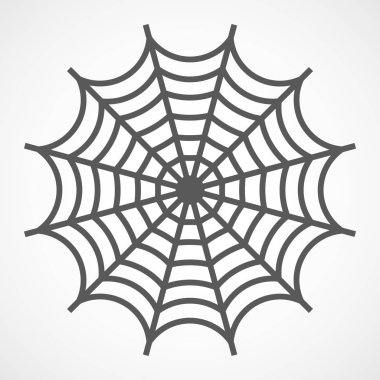 Gri örümcek ağı simgesi. Vektör çizim