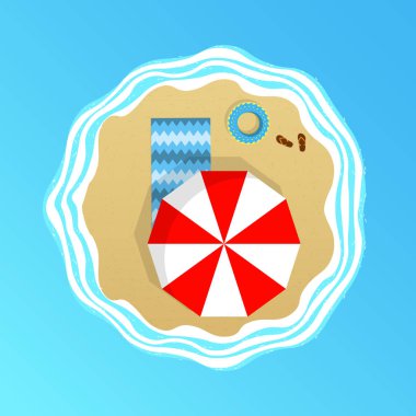 Yaz deniz ve plaj. Vektör çizim