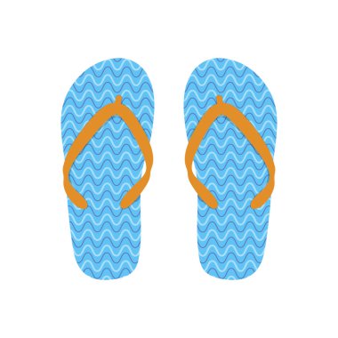 Renk flip flop düz tasarım. Vektör çizim