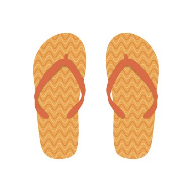 Renk flip flop düz tasarım. Vektör çizim