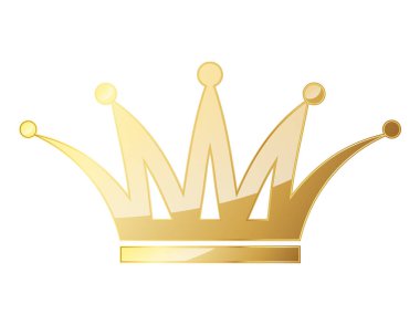 Altın taç simgesi. Vektör çizim.